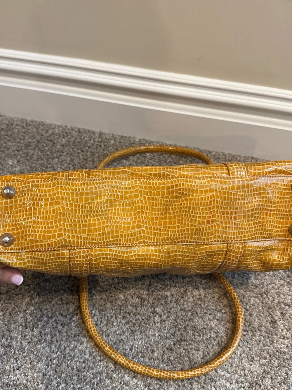 BCBG Max Azria Faux Croc-Embossed Top-Handle Large Women’s Bag Mobwife